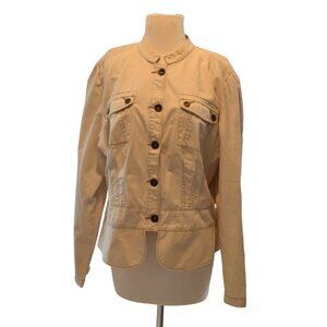 Vintage Faded Glory Off White Jean Jacket with Peplum